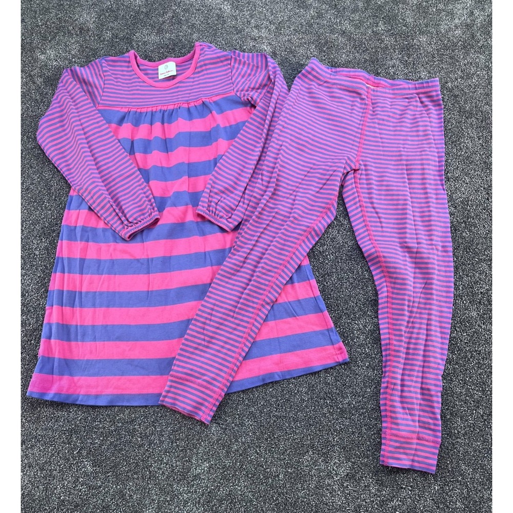 Hanna Andersson Pink and Purple Striped Kids Matching Set Size 8